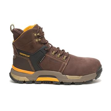 Botas De Trabajo Caterpillar CAT EDGE Waterproof Nano Puntera Hombre Cafe | CAT261-CO