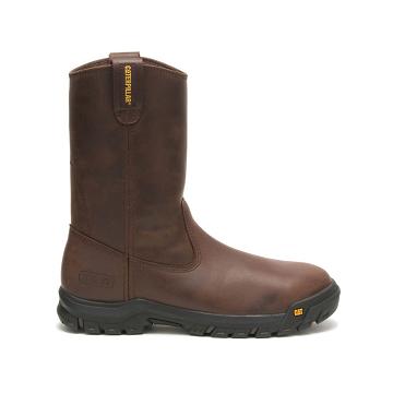 Botas De Trabajo Caterpillar Drawbar Steel Puntera Hombre Cafe | CAT183-CO