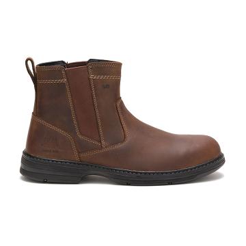 Botas De Trabajo Caterpillar Inherit Pull On Steel Puntera Hombre Marrones | CAT193-CO