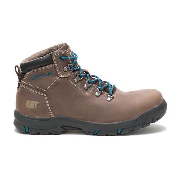 Botas De Trabajo Caterpillar Mae Steel Puntera Waterproof Mujer Marrones | CAT494-CO