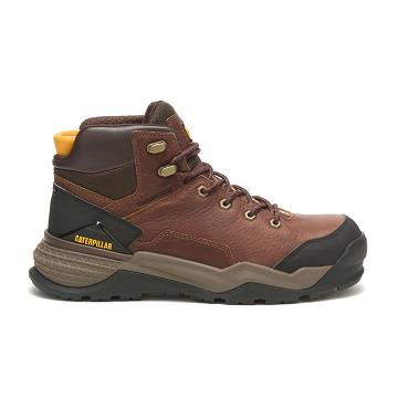 Botas De Trabajo Caterpillar Provoke Mid Waterproof Alloy Puntera Hombre Marrones | CAT268-CO