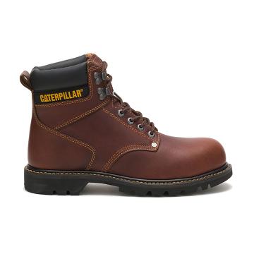 Botas De Trabajo Caterpillar Second Shift Steel Puntera Hombre Burdeos | CAT241-CO