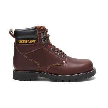 Botas De Trabajo Caterpillar Second Shift Hombre Burdeos | CAT249-CO