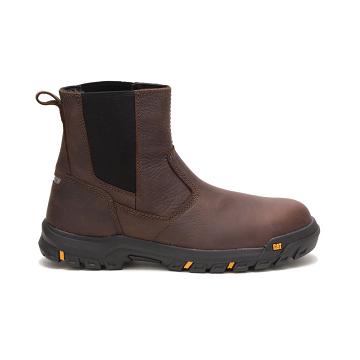 Botas De Trabajo Caterpillar Wheelbase Steel Puntera Hombre Cafe | CAT196-CO