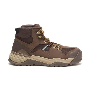 Botas Impermeables Caterpillar Provoke Mid Waterproof Alloy Puntera Hombre Marrones | CAT154-CO